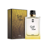 Ajmal Gold Man Eau De Parfum – 100ml | Premium Luxury Men Woody Spicy Aromatic Fragrance | Fresh Citrus, Warm Spices, Earthy Patchouli, Liquid Gold Amber & Rich Cedarwood Long-Lasting Scent