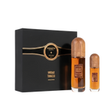 Ibrahim Al Qurashi IBRAQ Perfumes إبراق Vintage Tobacco Eau De Parfum – 100ml + 10ml Travel Spray Set | Unisex | Sparkling Warm Spices, Velvet Aged Tobacco & Radiant Rich Woods Luxury Signature Scent Duo Pack