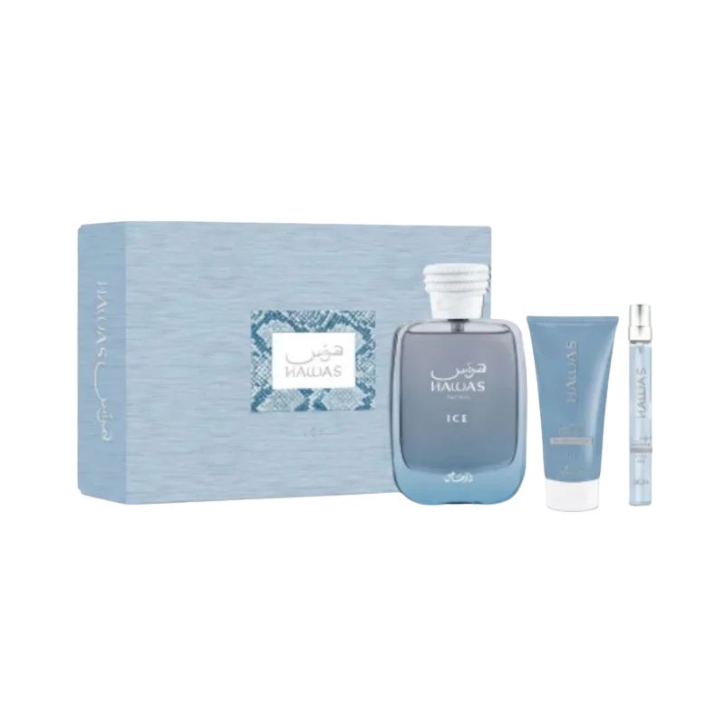 HAWAS ICE GIFT SET FOR MEN/WOMEN ( 100ML + 10ML + SHOWER GEL )
