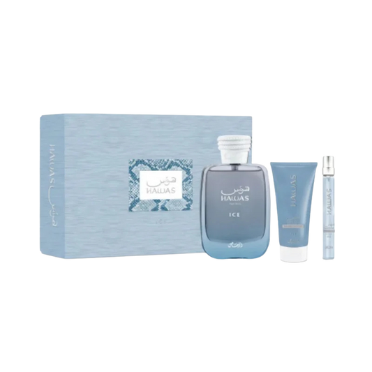 HAWAS ICE GIFT SET FOR MEN/WOMEN ( 100ML + 10ML + SHOWER GEL )