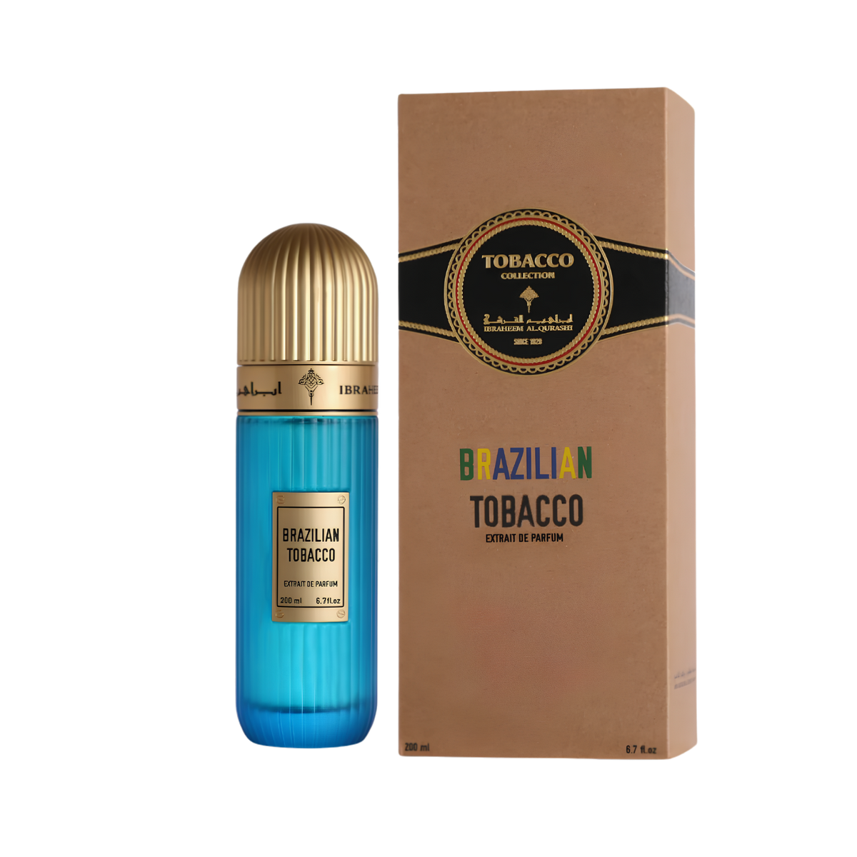 Ibrahim Al Qurashi IBRAQ Perfumes إبراق Brazilian Tobacco Extrait De Parfum – 100ml | Unisex | Sparkling Bergamot & Peach, Velvet Tobacco & Amberwood, Radiant Rich Cocoa Sandalwood Luxury Signature Scent