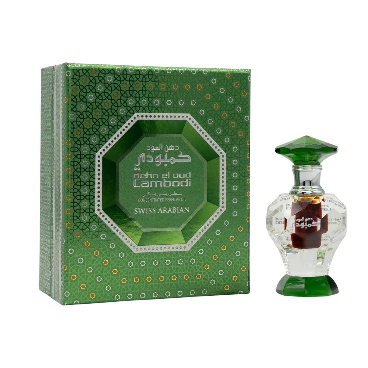 Swiss Arabian Dehn El Oud Cambodi Concentrated Perfume Oil – 3ml | for Men & Women | Majestic Aged Cambodian Oud, Earthy Woods & Radiant Amber Luxury Arabian Scent (Alcohol-Free)