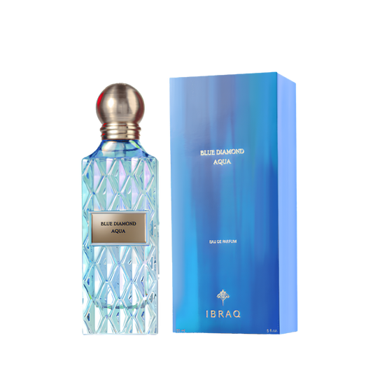 Ibrahim Al Qurashi IBRAQ Perfumes إبراق Blue Diamond Aqua Eau De Parfum – 150ml | Unisex | Sparkling Grapefruit, Velvet Marine Accord & Radiant Rich Amberwood Luxury Diamond Series Signature Scent