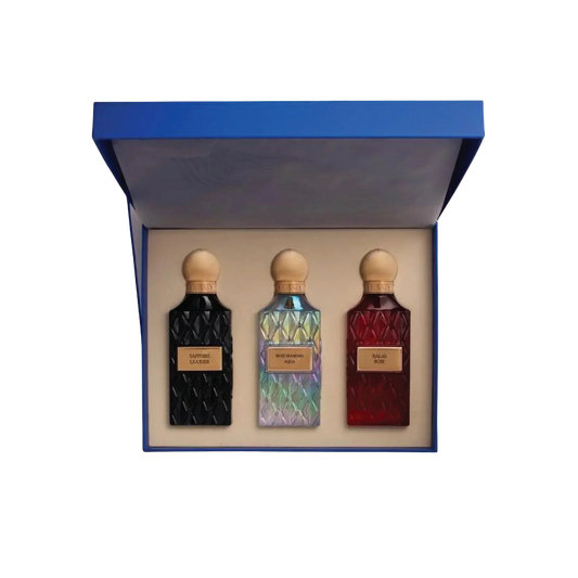Ibrahim Al Qurashi IBRAQ Perfumes إبراق Diamond Collection Gift Set – 75ml x 3 | Unisex | Premium Trio Pack with Luxury Oud, Floral & Woody Amber Diamond Series Discovery Set