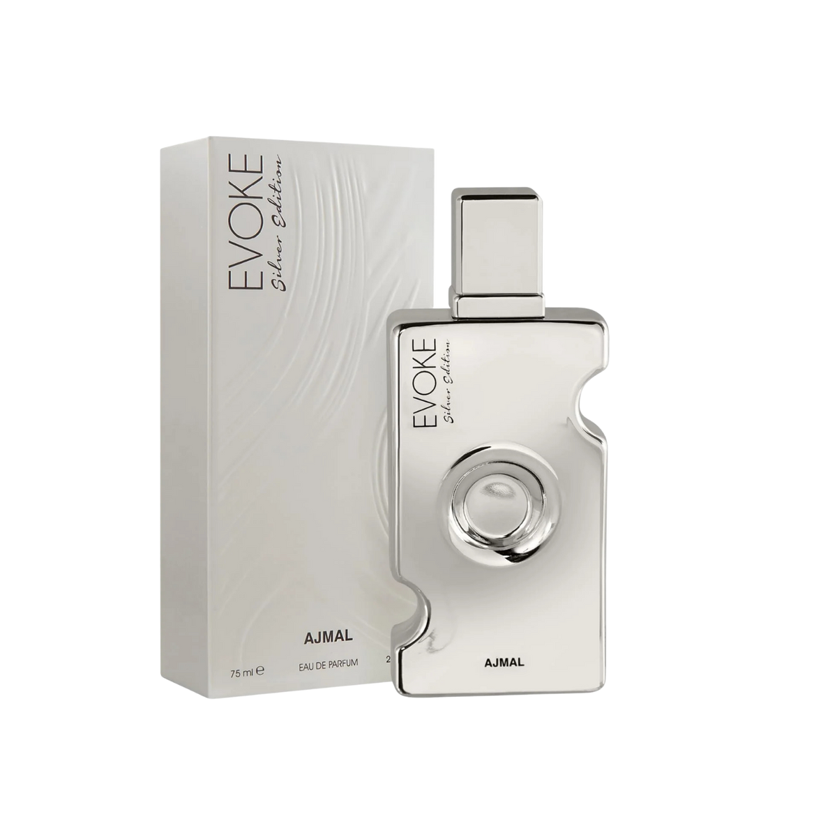 Ajmal Evoke Silver Edition Eau De Parfum – 75ml For Men | Premium Woody Spicy Aromatic Fragrance | Fresh Bergamot, Sharp Cardamom, Elegant Iris Root, Warm Amber & Cedarwood Long-Lasting Luxury Perfume