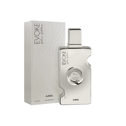 Ajmal Evoke Silver Edition Eau De Parfum – 75ml For Men | Premium Woody Spicy Aromatic Fragrance | Fresh Bergamot, Sharp Cardamom, Elegant Iris Root, Warm Amber & Cedarwood Long-Lasting Luxury Perfume
