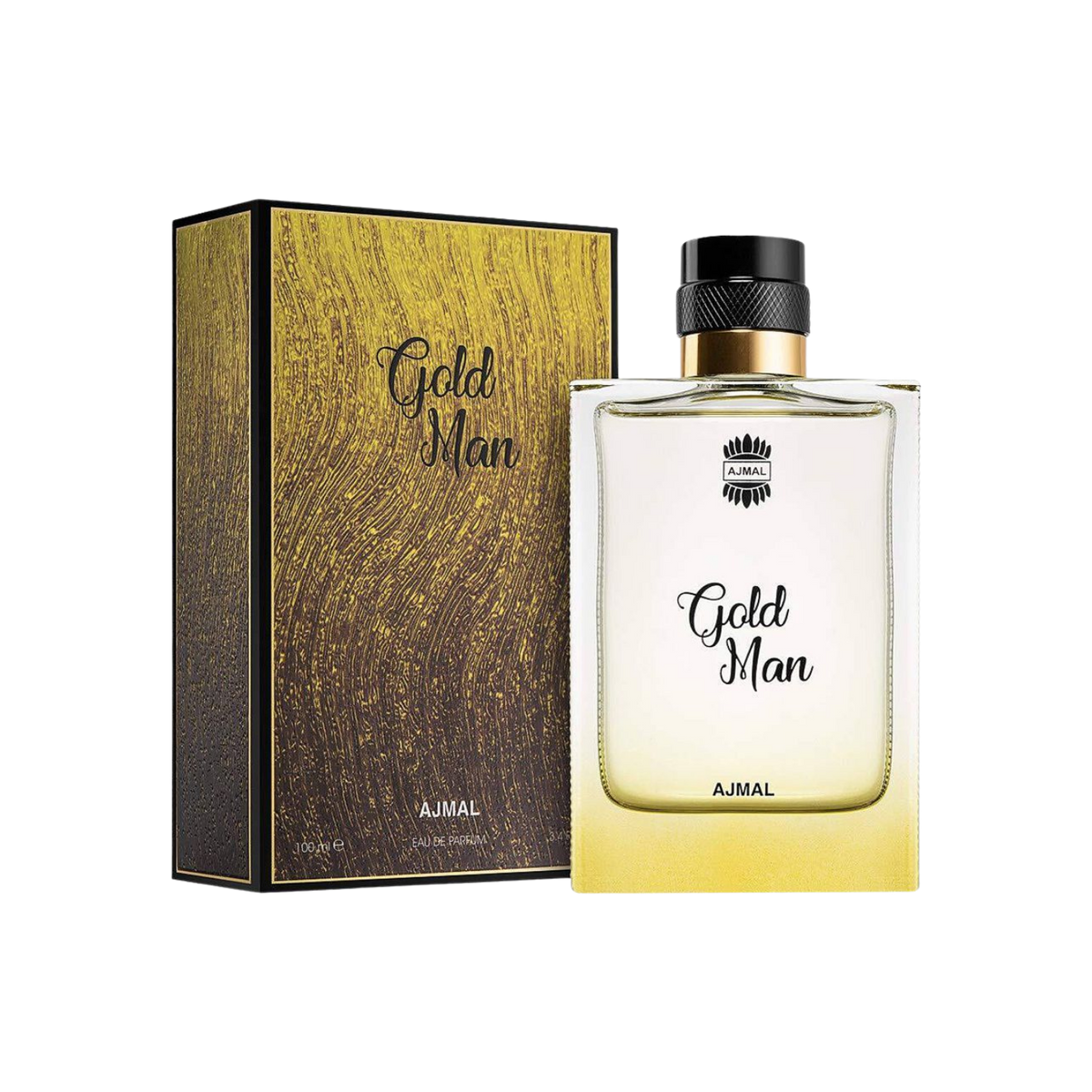 Ajmal Gold Man Eau De Parfum – 100ml | Premium Luxury Men Woody Spicy Aromatic Fragrance | Fresh Citrus, Warm Spices, Earthy Patchouli, Liquid Gold Amber & Rich Cedarwood Long-Lasting Scent