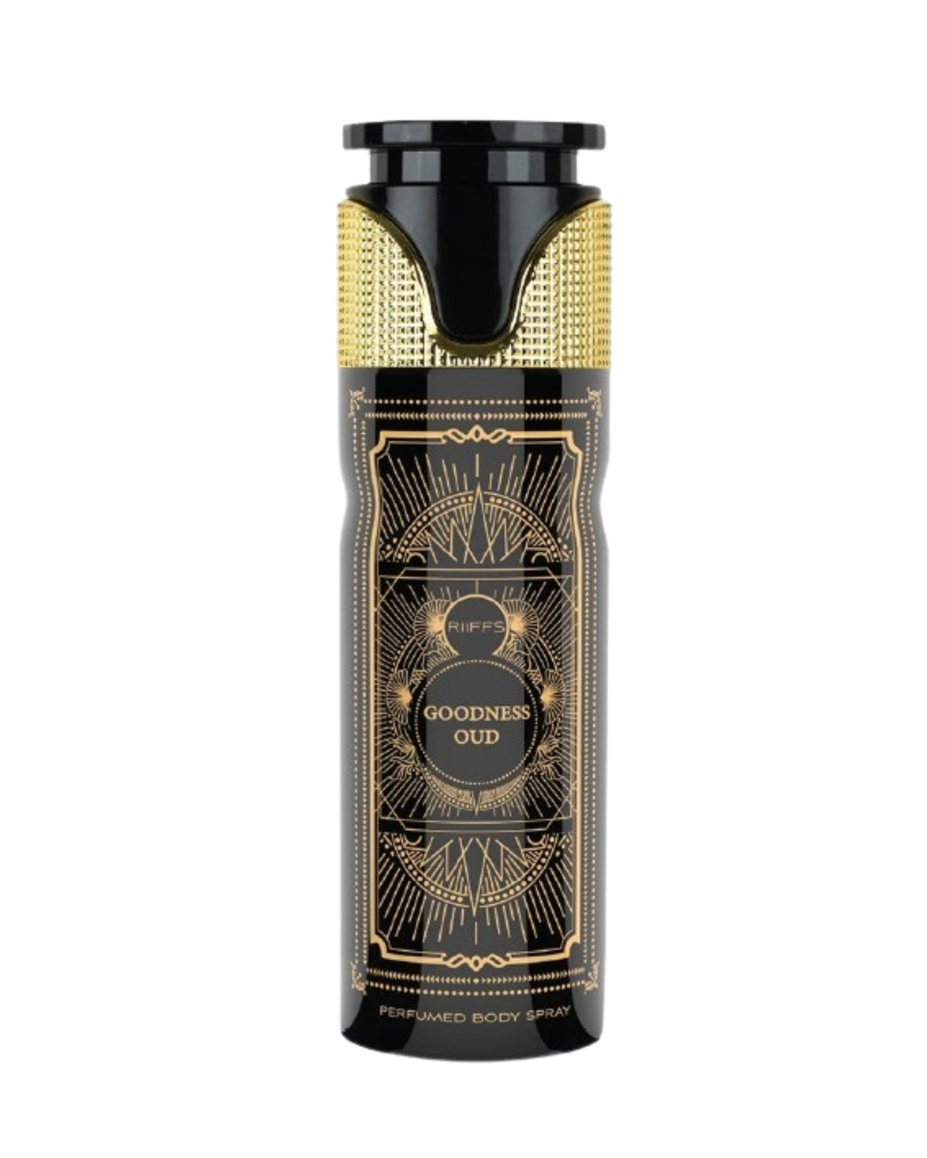 Riiffs Goodness Oud Perfumed Deodorant for Men – 200ml | Long-Lasting Sacred Oud, Saffron & Patchouli Body Spra