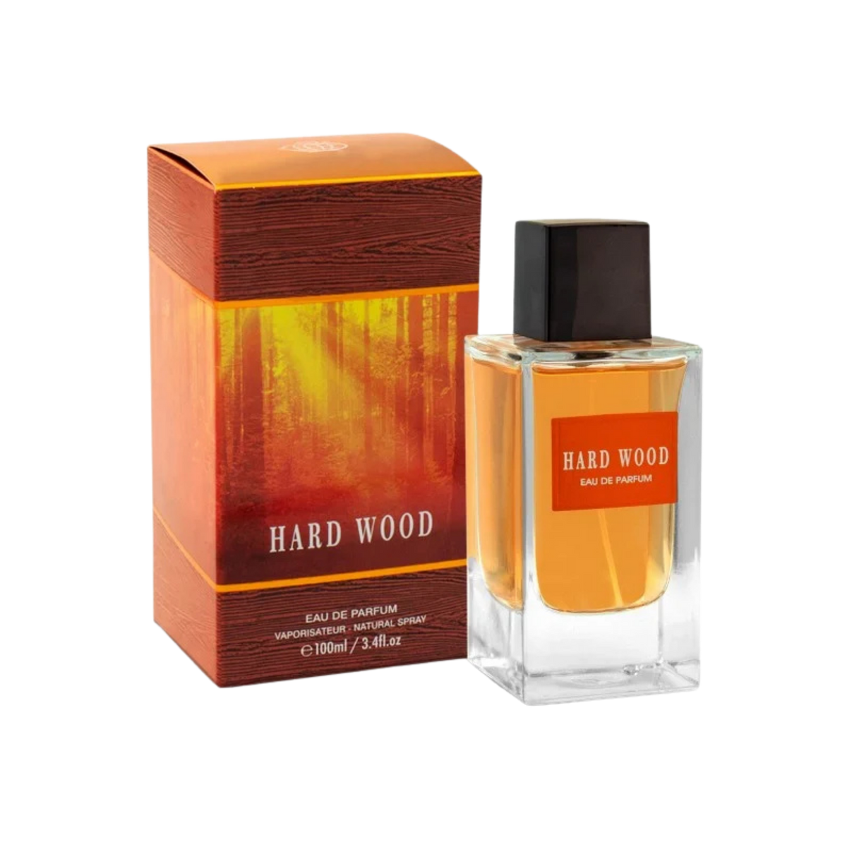 Hard Wood by Fragrance World Eau De Parfum – 100ml | Unisex | Sparkling Citrus & Red Apple, Velvet Cedarwood & Jasmine, Radiant Rich Amber & Vetiver Luxury Signature Scent