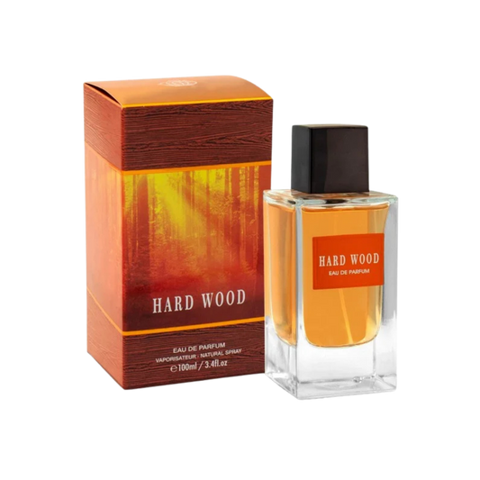 Hard Wood by Fragrance World Eau De Parfum – 100ml | Unisex | Sparkling Citrus & Red Apple, Velvet Cedarwood & Jasmine, Radiant Rich Amber & Vetiver Luxury Signature Scent