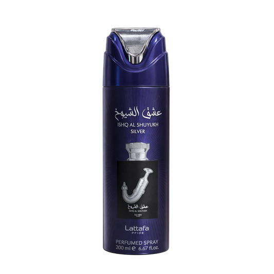 LATTAFA ISHQ AL SHUYUKH SILVER BODY SPRAY FOR MEN 200ML