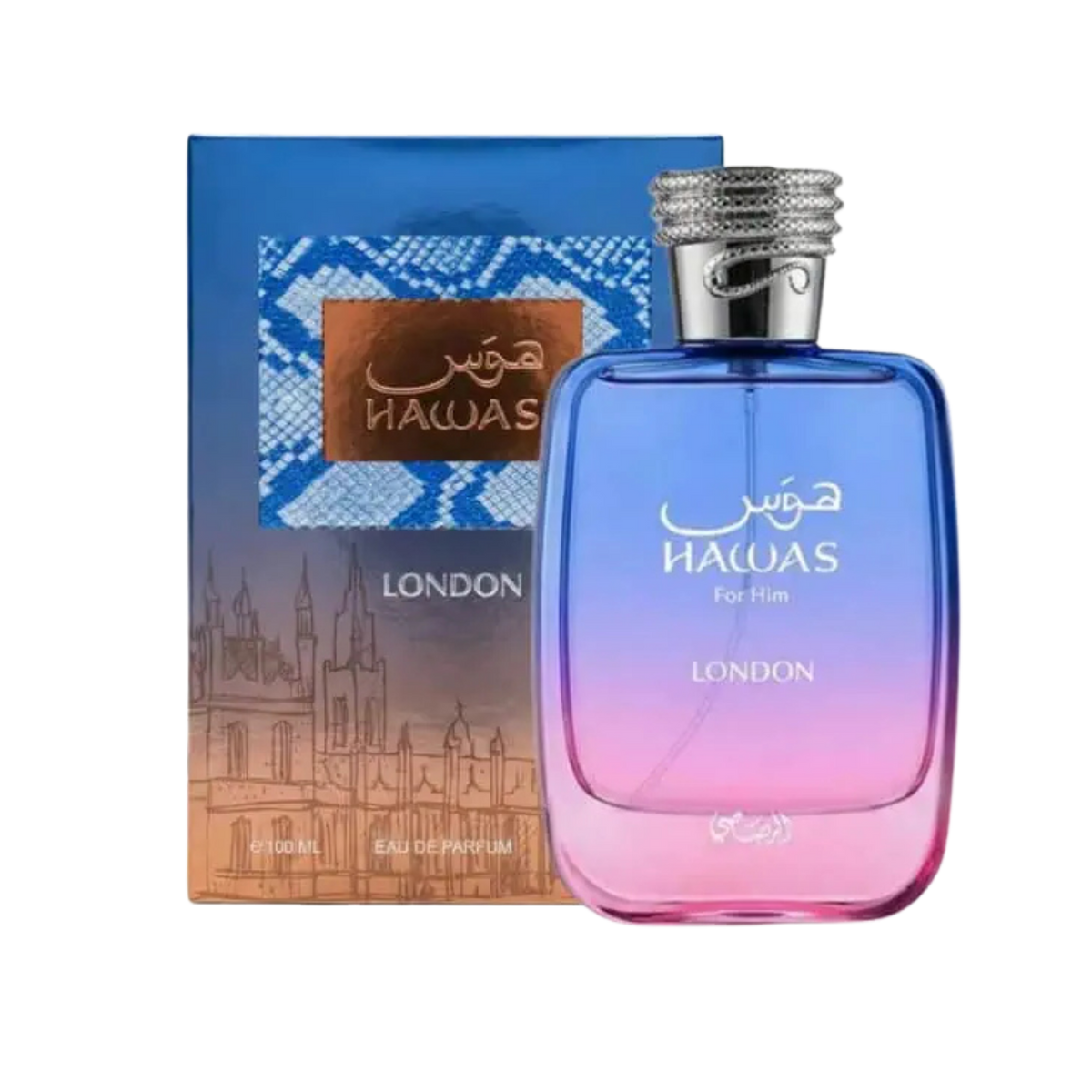 Rasasi Hawas London Eau De Parfum – 100ml | Sparkling Bergamot, Aromatic Mint & Mineral Amber Luxury Signature Scent for Men