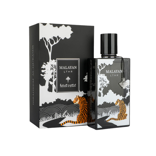 Ibrahim Al Qurashi IBRAQ Perfumes إبراق Malayan Leather Eau De Parfum – 75ml | Unisex | Sparkling Red Berries & Lychee, Velvet Rose & Saffron, Radiant Rich Oud-Leather Luxury Signature Scent