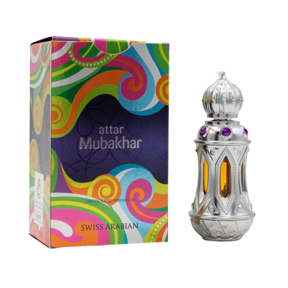 Swiss Arabian Mubakhar Concentrated Perfume Oil – 20ml | for Men & Women | Smoky Oud, Spicy Frankincense & Radiant Amber Luxury Arabian Scent (Alcohol-Free)