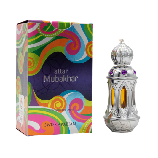 Swiss Arabian Mubakhar Concentrated Perfume Oil – 20ml | for Men & Women | Smoky Oud, Spicy Frankincense & Radiant Amber Luxury Arabian Scent (Alcohol-Free)
