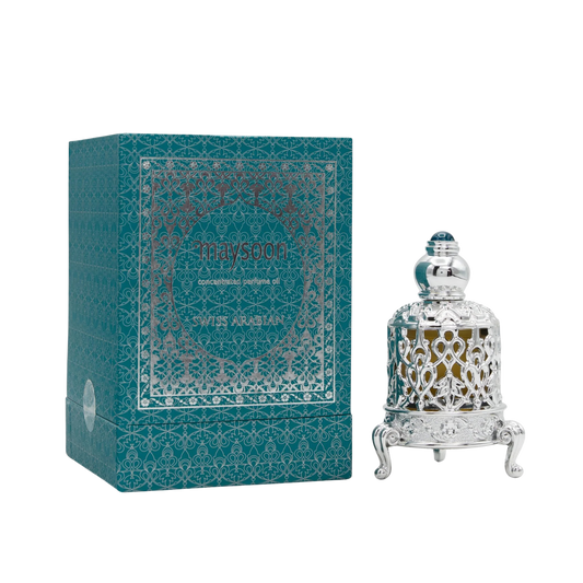 Swiss Arabian Maysoon Concentrated Perfume Oil – 15ml | for Women | Sparkling Bergamot, Velvet Rose & Radiant Musk Luxury Arabian Scent (Alcohol-Free)