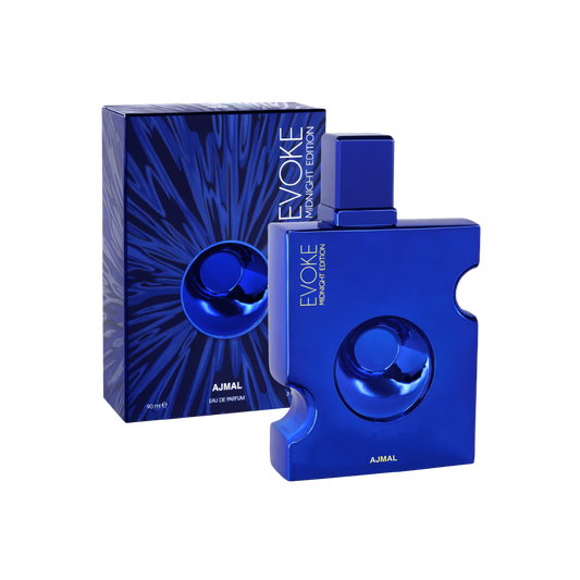 Ajmal Evoke Midnight Edition Eau De Parfum – 90ml For Men | Premium Woody Spicy Spicy Oriental Fragrance | Zesty Mandarin, Dynamic Pink Pepper, Creamy Floral Heart, Deep Patchouli & Warm Amber Long-Lasting Scent