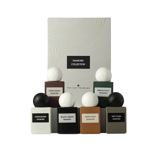 Ibrahim Al Qurashi IBRAQ Perfumes إبراق Mini Diamond Collection Gift Set – 10ml x 6 | Unisex | Premium Travel Set with Luxury Oud, Sapphire, Emerald & Ruby Musk Luxury Diamond Discovery Kit
