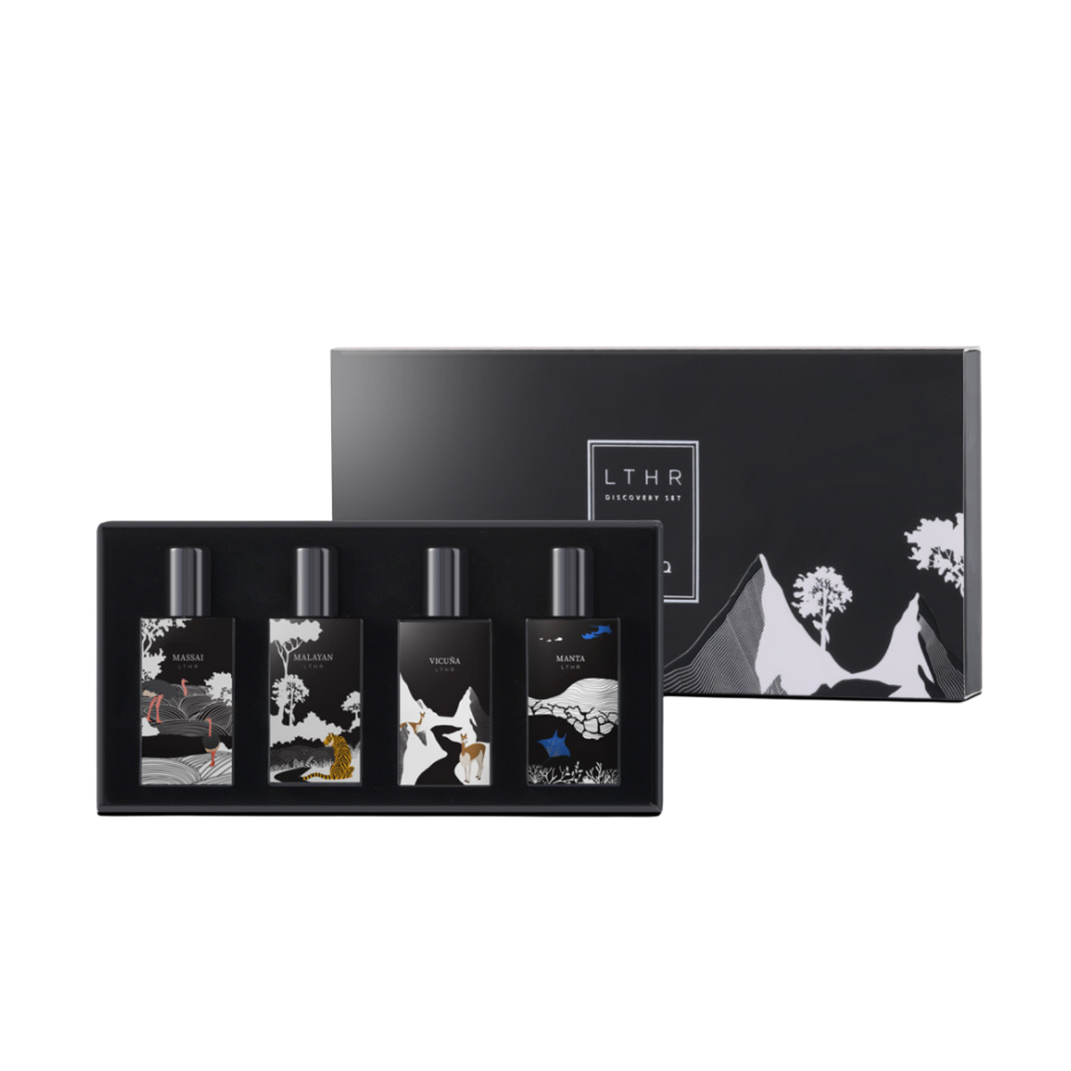 Ibrahim Al Qurashi Leather Collection Mini Gift Set – 10ml x 4 | Unisex | Premium Travel Set with Amber, Tobacco, Rose & Musk Luxury Leather Discovery Kit