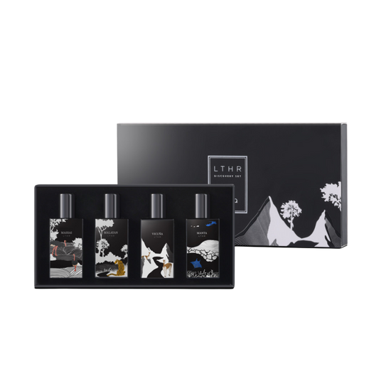 Ibrahim Al Qurashi Leather Collection Mini Gift Set – 10ml x 4 | Unisex | Premium Travel Set with Amber, Tobacco, Rose & Musk Luxury Leather Discovery Kit