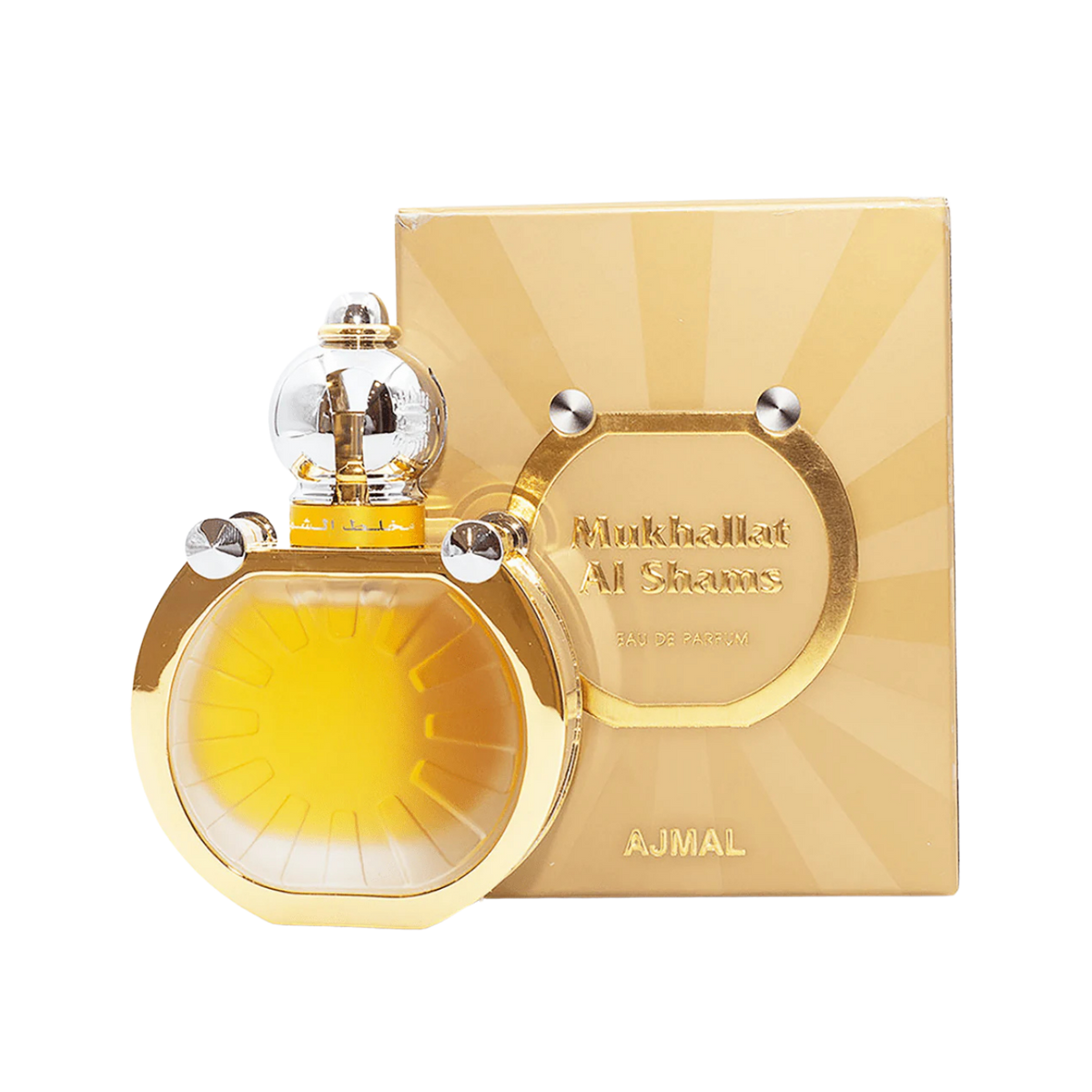 Ajmal Mukhallat Al Shams Eau De Parfum – 50ml | Ultra-Premium Luxury Unisex Heritage Fragrance | High-Concentration Aged Dahn Al Oudh, Radiant Floral Accords, Rich Golden Amber & Intense Woody Musk Eternal Longevity
