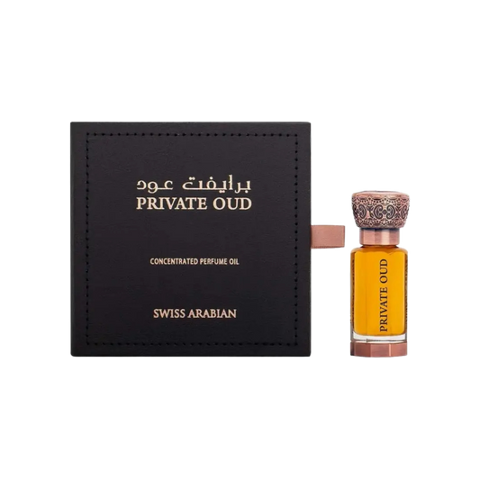 Swiss Arabian Private Oud Concentrated Perfume Oil – 12ml | for Men & Women | Sparkling Italian Plum, Velvet Bulgarian Rose & Radiant Agarwood Luxury Arabian Scent (Alcohol-Free)