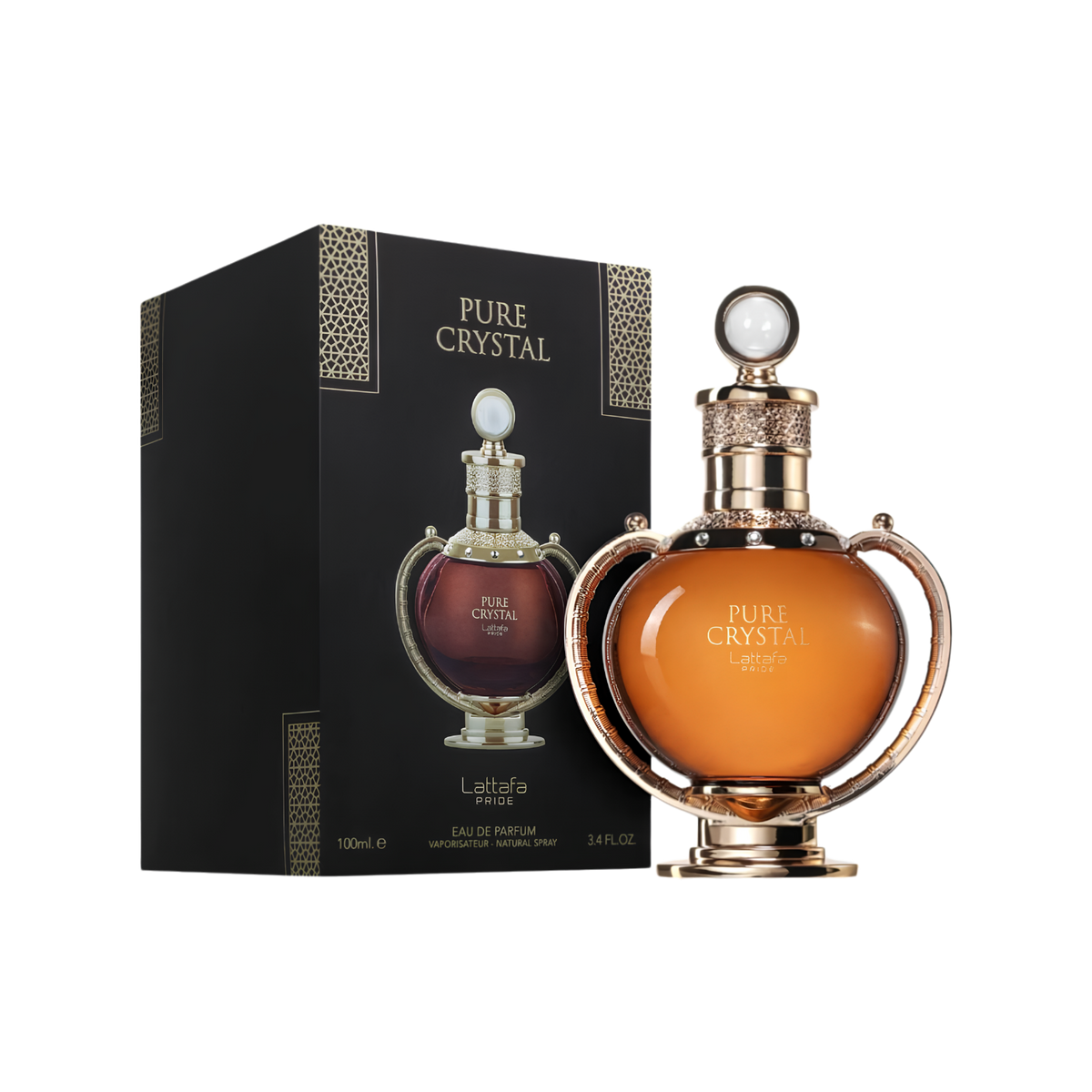 Lattafa Pure Crystal Eau De Parfum – 100ml | Premium Luxury Unisex Clean Fresh Floral Fragrance | Crisp Bergamot, Delicate Peony, Creamy Magnolia, White Musk, Soft Amber & Cashmeran Long-Lasting Perfume