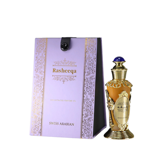 Swiss Arabian Rasheeqa Concentrated Perfume Oil – 20ml | for Women | Sparkling Rose, Velvet Jasmine & Radiant Cedarwood Luxury Arabian Scent (Alcohol-Free)