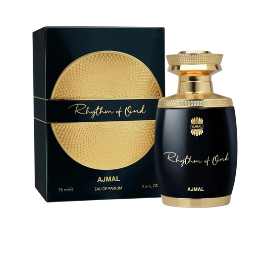 Ajmal Rhythm of Oud Eau De Parfum – 75ml | Premium Luxury Unisex Woody Spicy Fragrance | Warm Cardamom, Exotic Nutmeg, Elegant Jasmine, Rare Agarwood (Oud) & Deep Liquid Amber Long-Lasting Scent