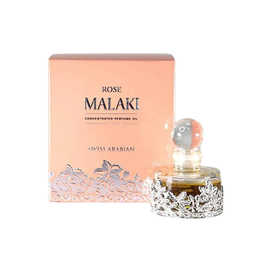 Swiss Arabian Rose Malaki Concentrated Perfume Oil – 30ml | for Men & Women | Sparkling Turkish Rose, Velvet Geranium & Radiant Sandalwood Luxury Arabian Scent (Alcohol-Free)