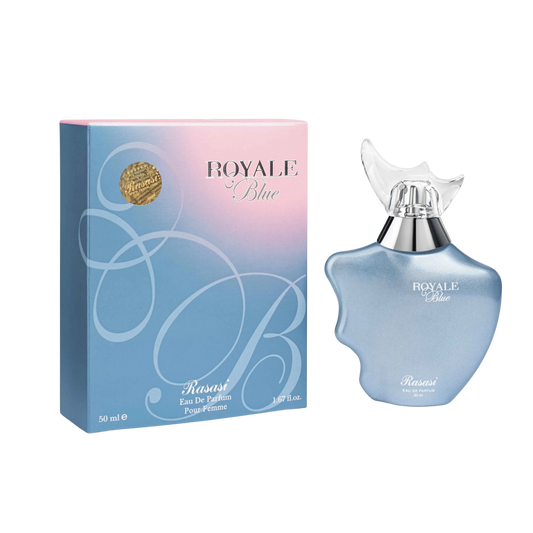 Rasasi Royale Blue Pour Femme Eau De Parfum – 50ml | Sparkling Galbanum, Velvet Jasmine & Radiant Musk Luxury Signature Scent for Women