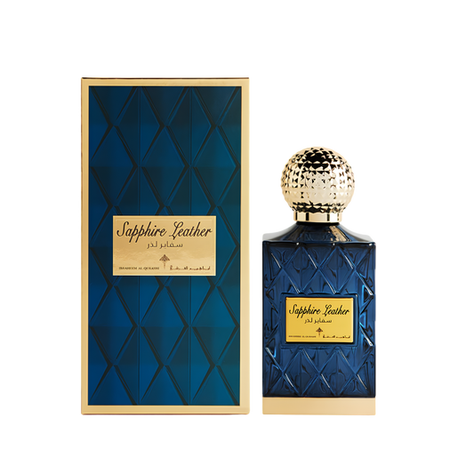 Ibrahim Al Qurashi IBRAQ Perfumes إبراق Sapphire Leather Eau De Parfum – 75ml | Unisex | Sparkling Raspberry, Velvet Sueded Leather & Radiant Rich Amber Luxury Signature Scent