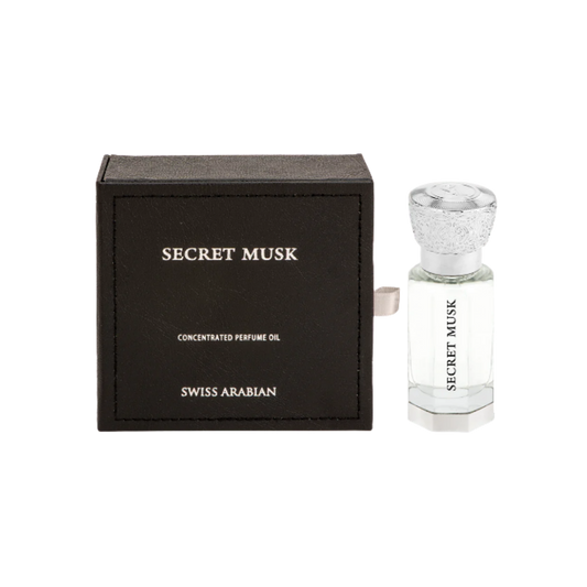 Swiss Arabian Secret Musk Concentrated Perfume Oil – 12ml | for Men & Women | Sparkling Peony, Velvet White Musk & Radiant Golden Amber Luxury Arabian Scent (Alcohol-Free)