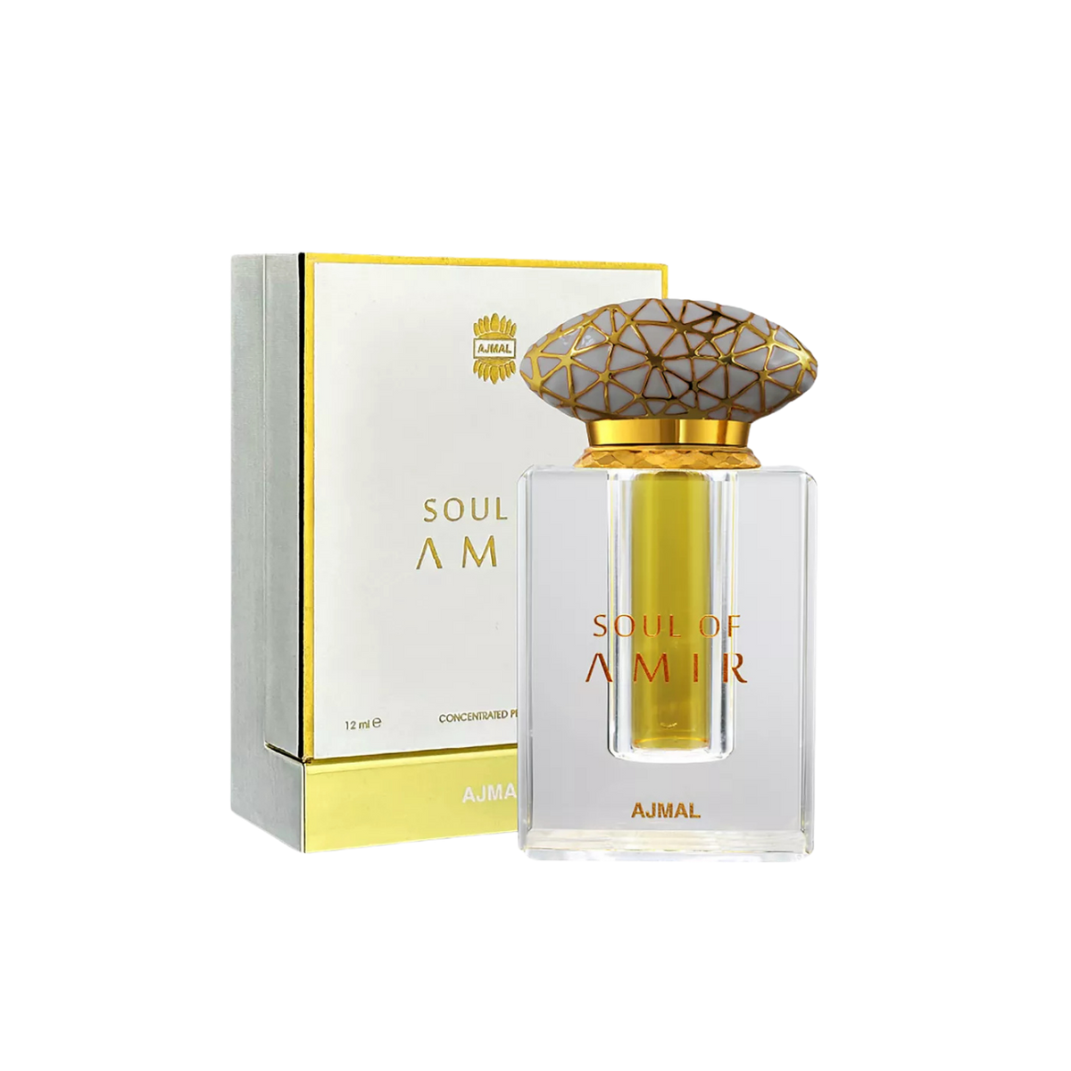 Ajmal Soul of Amir Concentrated Perfume Oil – 12ml | Ultra-Premium Luxury Unisex Attar | Rich Cambodian Oud, Exotic Saffron, Luxurious Rose, Warm Amber & Precious Wood Eternal Longevity