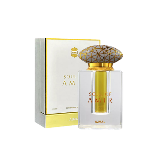 Ajmal Soul of Amir Concentrated Perfume Oil – 12ml | Ultra-Premium Luxury Unisex Attar | Rich Cambodian Oud, Exotic Saffron, Luxurious Rose, Warm Amber & Precious Wood Eternal Longevity