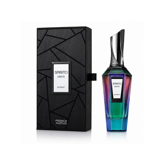 French Avenue Spirito Ignite Eau De Parfum – 100ml | Ultra-Premium Luxury Unisex Floral Woody Musk Fragrance | Aristocratic Iris, Toasted Popcorn, Supple Suede Leather, Crunchy Pink Pepper & Elegant Vetiver Long-Lasting Elite Niche Perfume