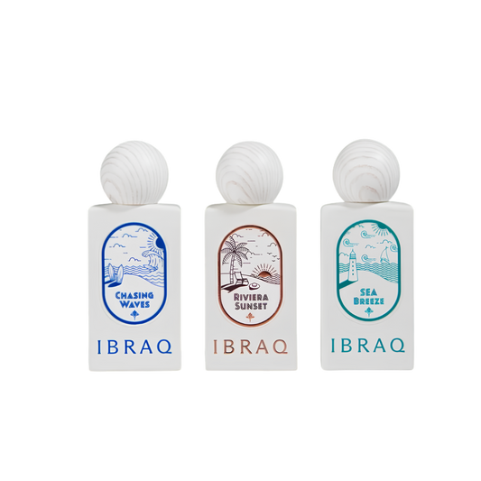 Ibrahim Al Qurashi Summer Breeze Mini Collection Gift Set – 10ml x 3 | Unisex | Premium Travel Set with Sparkling Citrus, Velvet Marine Accord & Radiant Clean Musk Luxury Discovery Kit