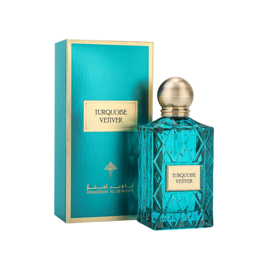 Ibrahim Al Qurashi IBRAQ Perfumes إبراق Turquoise Vetiver Eau De Parfum – 100ml | Unisex | Sparkling Grapefruit, Velvet Earthy Vetiver & Radiant Rich Cedarwood Luxury Signature Scent