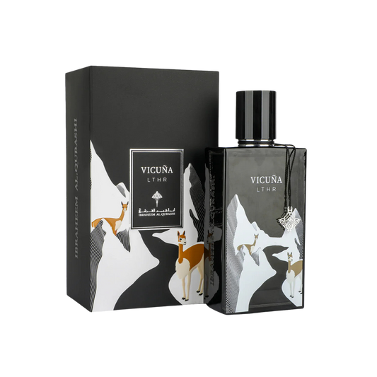 Ibrahim Al Qurashi IBRAQ Perfumes إبراق Vicuna Leather Eau De Parfum – 100ml | Unisex | Sparkling Warm Saffron, Velvet Vicuna Suede & Radiant Rich Amber Luxury Signature Scent