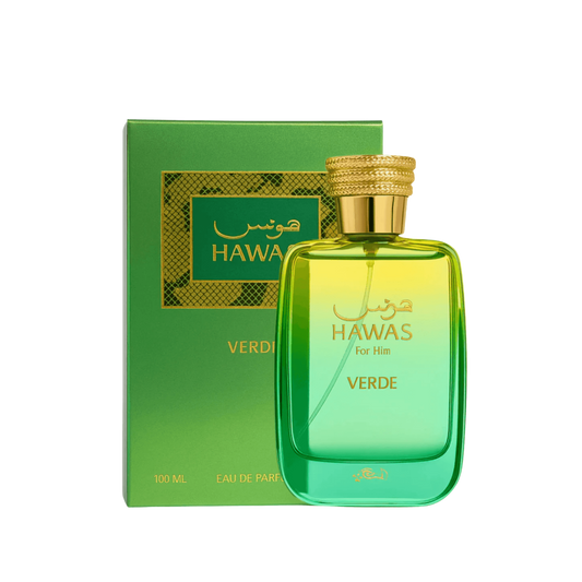 Rasasi Hawas Verde Eau De Parfum – 100ml | Sparkling Bergamot, Aromatic Mint & Mineral Sandalwood Luxury Signature Scent for Men