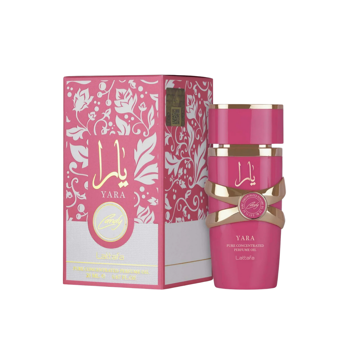Lattafa Yara Candy Pure Concentrated Perfume Oil – 20ml | Premium Luxury Women's Sweet Fruit Candy Attar | Candied Green Tangerine, Strawberry Milkshake, Fizzy Syrup, Velvet Vanilla, Sandalwood & Musk Long-Lasting CPO