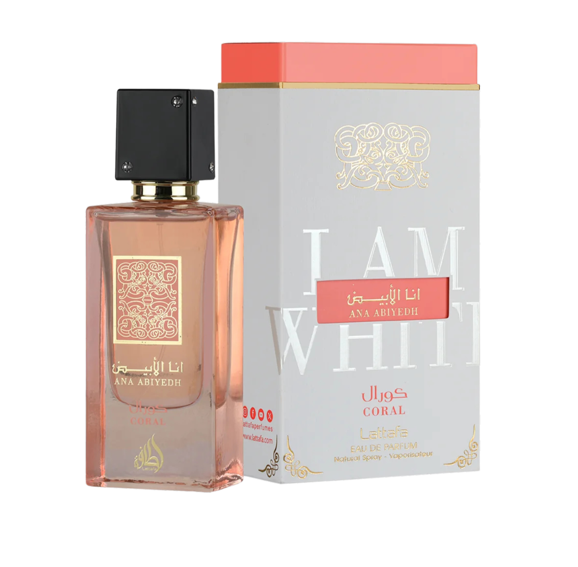 LATTAFA ANA ABIYEDH CORAL FOR WOMEN 60ML - EAU DE PARFUM