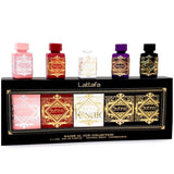 Lattafa Bade'e Al Oud Collection Gift Set – 5 x 15ml Mini EDP | Premium Luxury Unisex Niche Perfume Set | Honor & Glory, Sublime, Amethyst & Oud for Glory Long-Lasting Fragrance Discovery Box